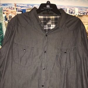 Billabong dark grey/black button down